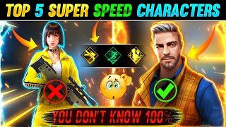 Top 5  Super⚡️ Speed  Characters Skills In Free Fire [upl. by Romola]