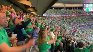 Ireland celebrate win over Scotland with Zombie The Cranberries Stade de France Paris 7102023 [upl. by Powell]