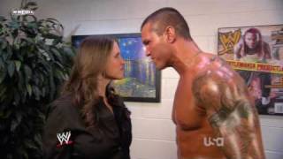 WWE Raw 011909 Stephanie Backstage W Randy Orton [upl. by Gilda]