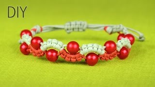 Easy Wave or Snake Bracelet with Beads  Tutorial [upl. by Fairweather716]