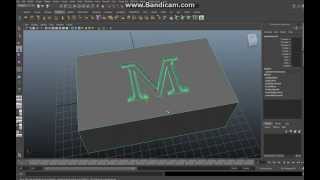 Maya tutorial  How to indent letters into polygon objects in Maya [upl. by Anaiad]