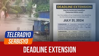 BIR extends tax deadlines in areas affected by habagat ‘Carina’  Headline Ngayon 26 July 2024 [upl. by Bunce118]