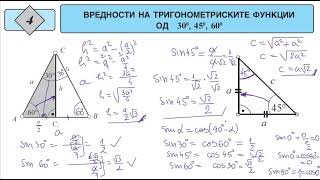 224 Vrednosti na trigonometriskite funkcii od 0 30 45 60 i 90 stepeni [upl. by Sitruc]