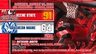 Keene State Mens Basketball Highlights at Southern Maine 1202024 [upl. by Nylatsyrc]