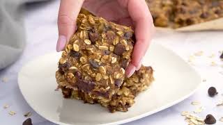 4 ingredient Banana Oatmeal Bars [upl. by Esojnauj]