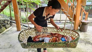 How to weave a bamboo hammock for children  Live with nature l Lý Thị An [upl. by Sandro]