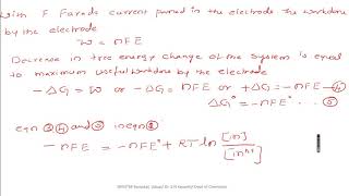 Derivation of Nernst equation for a single electrode potential [upl. by Ennaoj302]