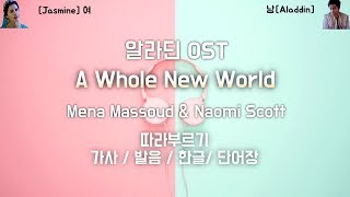 커플송 알라딘OST A Whole New World 발음가사해석단어 커플들이여 따라부르자 엉팝 [upl. by Aicemak382]