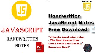 Download the Best Handwritten JavaScript Notes Ever 🚀  javaScript javascripttutorial [upl. by Gilbye]