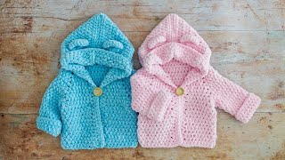 FAST Crochet Baby Hoodie PART 1 of this EASY Step by Step Tutorial [upl. by Violeta]