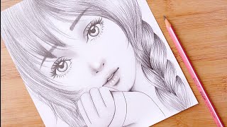 How to draw face for Beginners EASY WAY TO DRAW A GIRL FACE [upl. by Sylirama]