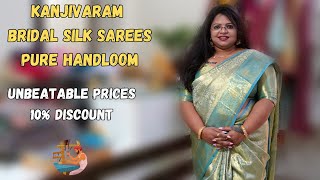 Bridal Pure Kanjivaram Silk Sarees with Amazing Prices [upl. by Gainor674]