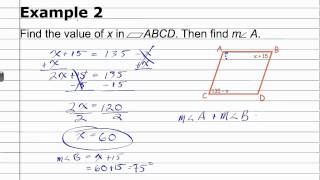 Using Properties of Parallelograms  Geometry How To Help [upl. by Bar]