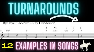 TURNAROUNDS  12 Examples in Songs  Music Theory Tutorial [upl. by Prudence]