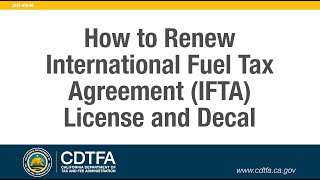 How to Renew International Fuel Tax Agreement IFTA License and Decal [upl. by Ahsatniuq943]