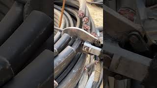 Cutting process of waste copper wire with hydraulic pliers [upl. by Eicaj]