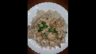 Riz basmati à la sauce blanche escalopechampignons ارز بسمتي بالصلصة البيضاء فطر و اسكالوب [upl. by Yramliw]