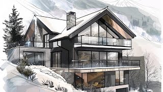 Architectural sketch Scandinavian house [upl. by Cari630]