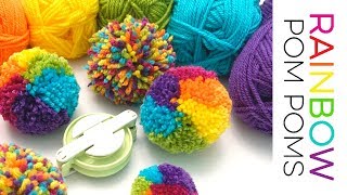 How to Create Rainbow Pom Poms [upl. by Ellierim]