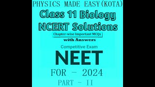 PART  II OLD YEAR NEET 11TH CLASS SOLVED MCQs HUMAN RESPIRATORY SYSTEM OSMOSIS FOR NEET  2 [upl. by Enilram]