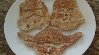 SassEsnacks ASMR Gluten Free Pancakes  Star Wars Character Molds  Eating Sounds [upl. by Yelyab]