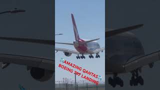 Amazing Qantas Landing Qantas Boeing airbus PLANEMANIA747 aviation aviation [upl. by Egnalos]