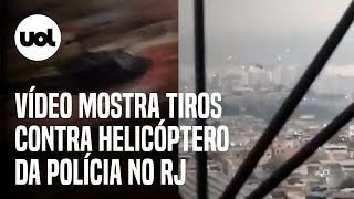 Complexo do Alemão Moradores registram tiros em helicóptero da polícia [upl. by Akimet]