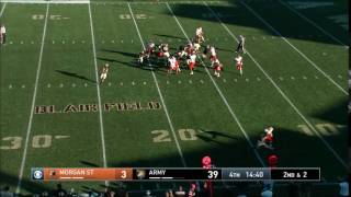 Army Football Andy Davidson 19yard Touchdown Run vs Morgan State 111916 [upl. by Leavy]