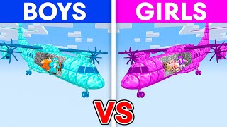 BOYS vs GIRLS AIRPLANE Build Challenge in Minecraft [upl. by Rehpotirhc12]