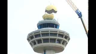 Changi Tower Radome Replacement Close Up [upl. by Ruon616]