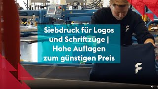 Siebdruck für Logos und Schriftzüge  Hohe Auflagen zum günstigen Preis  FLYERALARM [upl. by Bonne]