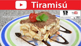 Pastel TIRAMISU sin horno  Vicky Receta Facil [upl. by Donela993]