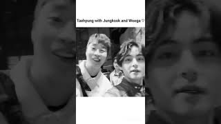 Taehyung with Jungkook and Wooga squad💜 bts btsarmy kpop jungkook taehyung [upl. by Carola]