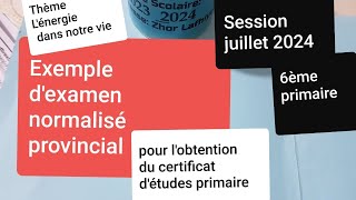 Exemple dexamen normalisé Session Juillet 2024 6ème primaire selon le cadre référence 2024 [upl. by Lane]