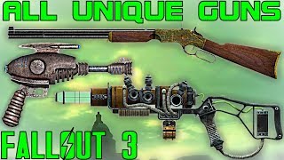 Fallout 3 All Unique Guns  Firearms Guide Vanilla [upl. by Klara]