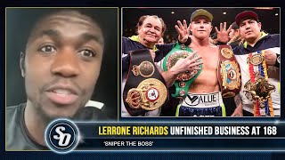 LET CANELO PLAY WITH BELTS I WANT BIG FIGHTS  Lerrone Richards returns at 168 [upl. by Felicio]