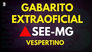 GABARITO EXTRAOFICIAL  PROVA DA TARDE  SEE MG [upl. by Esilehc553]