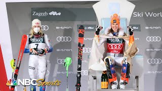 Shiffrins phenomenal run not enough to unseat Vlhova as Zagreb Snow Queen  NBC Sports [upl. by Nylhsoj520]