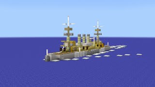 Minecraft USS Louisiana BB19  15 Scale Connecticut Class PreDreadnought Battleship Tutorial [upl. by Norb]