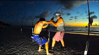 WE PULLED 8 HOOKS IN 2 HOURS  Whats Going On Here Shark Fishing From The Beach [upl. by Niasuh]