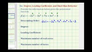 Ex Find Key Information about a Given Polynomial Function [upl. by Ahsimed]