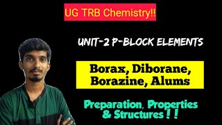 P Block ElementsBorax Diborane Borazine AlumsUG TRB ChemistryUnit2 [upl. by Kazue]