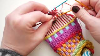 How to Kitchener Stitch with two  colours aka two  colour grafting [upl. by Myke]