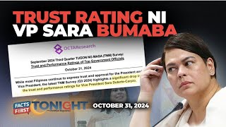 Survey Trust rating ni VP Sara Duterte bumaba [upl. by Eissac828]