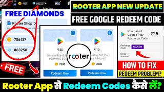 rooter app se redeem code kaise le  free redeem code app  google play gift card earning app 2024 [upl. by Llednov299]