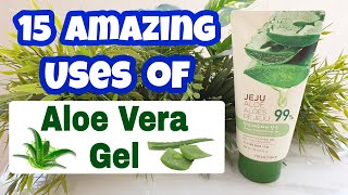 15 USES OF ALOE VERA GEL  Aloe Vera Benefits for Skin and Hair [upl. by Aidekal]