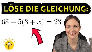 Lineare GLEICHUNGEN mit KLAMMERN lösen – viele Beispiele [upl. by Gilemette647]