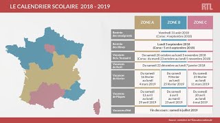 Découvrez le calendrier des vacances scolaires 20182019 [upl. by Nibbs]