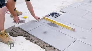 How to Install Tuscan Path Natural Stone Pavers on a Concrete Base [upl. by Ecaroh]