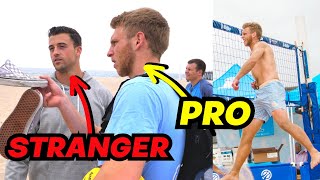 2 Pro Volleyball Players CHALLENGE Strangers on Beach [upl. by Finbar339]